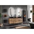 Závěsná skříňka pod umyvadlo Nova Oak 90 cm černá/dub coast evoke