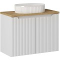 Závěsná skříňka pod umyvadlo Nova White II s deskou 80 cm bílá/dub coast evoke
