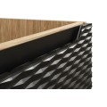 Závěsná skříňka pod umyvadlo Ocean I s deskou 90 cm černá/dub olejovaný