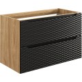 Závěsná skříňka Ocean I se zápustným umyvadlem 90 cm černá/dub olejovaný