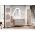Závěsná skříňka Ocean se zápustným umyvadlem 70 cm béžová/dub olejovaný