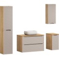 Koupelnová skříňka Ocean Beige II s deskou a umyvadlem 90 cm béžová/dub olejovaný