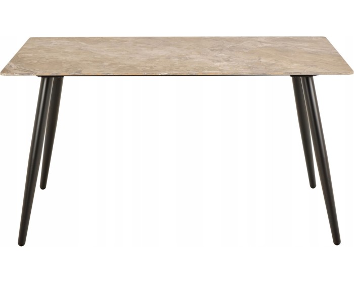 Jídelní stůl Wicklow 140 cm hnědý mramor/černý