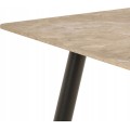 Jídelní stůl Wicklow 140 cm hnědý mramor/černý