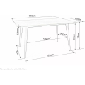 Jídelní stůl Ivy 140 cm šedý/černý mat