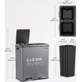 Odpadkový koš s víkem JORDAN 2x30 L šedý/černý