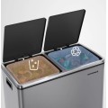 Odpadkový koš s víkem JORDAN 2x30 L šedý/černý