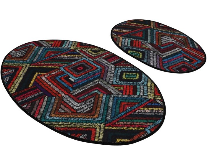 Sada 2 kusů koupelnových předložek PatchworkLike vícebarevná