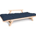 Rozkládací futonová pohovka BREEZIO 01 170 cm z masivu/modrá