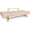 Rozkládací futonová pohovka BREEZIO 01 170 cm z masivu/krémová
