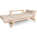 Rozkládací futonová pohovka BREEZIO 01 170 cm z masivu/krémová