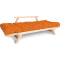 Rozkládací futonová pohovka BREEZIO 01 170 cm z masivu/oranžová