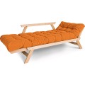 Rozkládací futonová pohovka BREEZIO 01 170 cm z masivu/oranžová