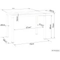 Jídelní stůl Damar 100 cm bílý mramor/černý