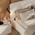 Dvoulůžková čalouněná postel Amelia 180x200 se zvedacím roštem krémová