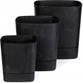 Plastový květináč s podmiskou Cubi 30x30 cm černý beton