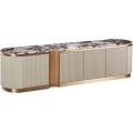 TV stolek Stilig ST916B 200 cm mramor/krémový/zlatý