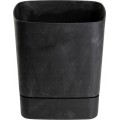 Plastový květináč s podmiskou Cubi 19x19 cm černý beton