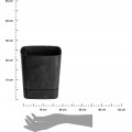 Plastový květináč s podmiskou Cubi 25x25 cm černý beton