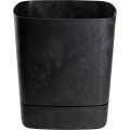 Plastový květináč s podmiskou Cubi 30x30 cm černý beton