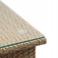 Zahradní odkládací stolek Muchi 50 cm polyratan šedobéžový