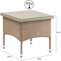 Zahradní odkládací stolek Muchi 50 cm polyratan šedobéžový