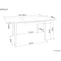 Rozkládací jídelní stůl Apollo 120/160 cm bílý mramor/černý
