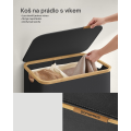 Koš na prádlo LESLIE 130 l černý