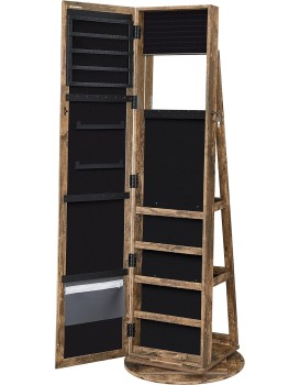 Otočná šperkovnice se zrcadlem Pure 161 cm hnědá