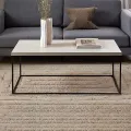 Konferenční stolek Barossa 110 cm travertin/černý