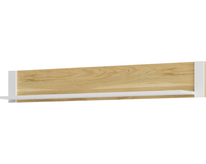 Nástěnná police Barris 35 140 cm ořech americký/bílá