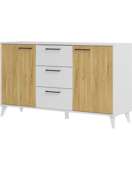 Komoda Barris 45 140 cm ořech americký/bílá
