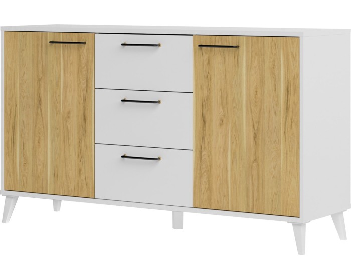 Komoda Barris 45 140 cm ořech americký/bílá