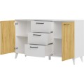 Komoda Barris 45 140 cm ořech americký/bílá