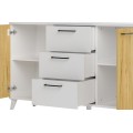 Komoda Barris 45 140 cm ořech americký/bílá
