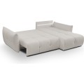 Rozkládací rohová sedací souprava Base 257 cm Sicuro 65 bouclé světle šedá univerzální