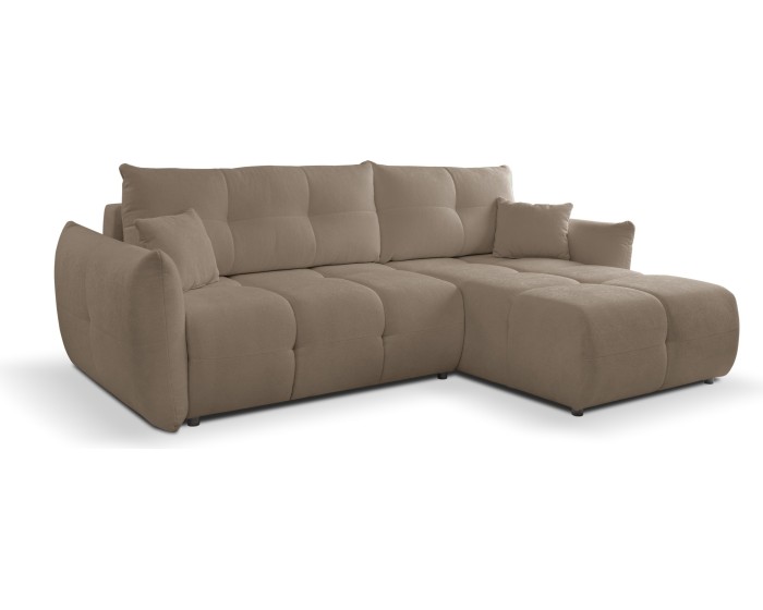 Rozkládací rohová sedací souprava Base 257 cm Sicuro 45 bouclé caffe latte univerzální