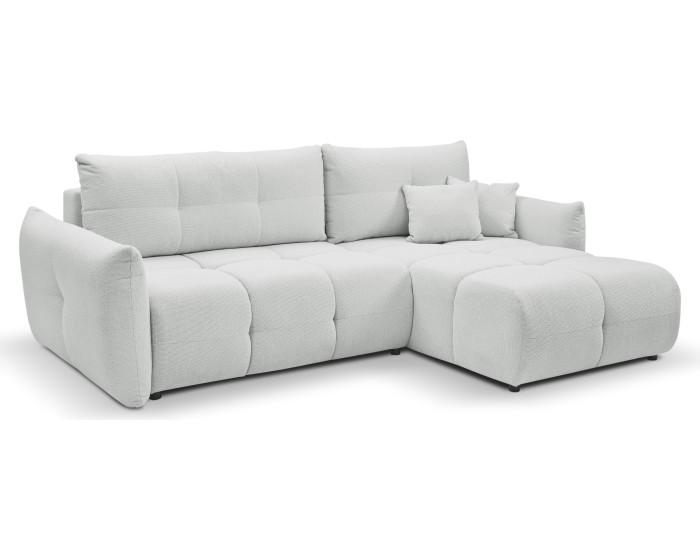 Rozkládací rohová sedací souprava Base 257 cm Nordic Cement světle šedá univerzální