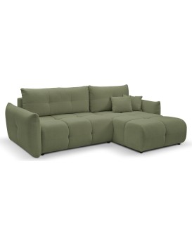 Rozkládací rohová sedací souprava Base 257 cm Nordic Olive zelená univerzální