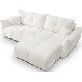 Rozkládací rohová sedací souprava Base 257 cm Sicuro 60 bouclé krémová univerzální