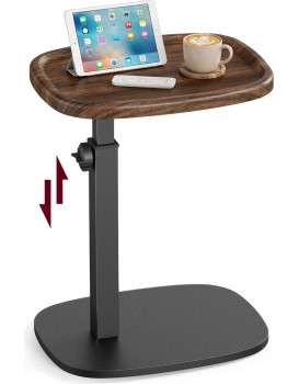 Výškově nastavitelný odkládací stolek Vasagle Cujo 40 cm černý/ořech