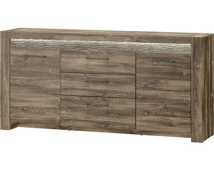 Komoda Belveder 46 178 cm s LED osvětlením dub Stirling