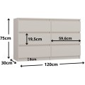 Komoda MALWA M6 120 cm kašmír
