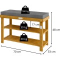 Botník se sedákem Jason 70 cm z masivu akácie