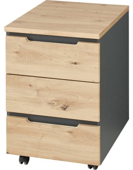 Kancelářský kontejner Brego 17 45 cm se zásuvkami grafit/dub Artisan