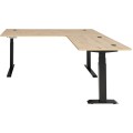 Rohový výškově nastavitelný psací stůl Brego 76 185 cm dub Artisan/černý