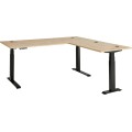 Rohový výškově nastavitelný psací stůl Brego 76 185 cm dub Artisan/černý