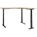 Rohový výškově nastavitelný psací stůl Brego 76 185 cm dub Artisan/černý