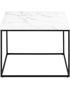 Konferenční stolek Barossa 60 cm bílý mramor/černý
