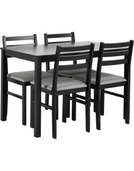 Jídelní set Alicante černý/šedý